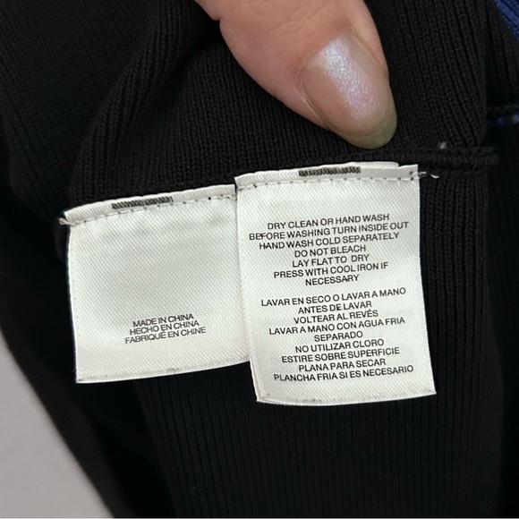 Anne Klein Blue and Black Long Sleeve Dress - Picture 7 of 7